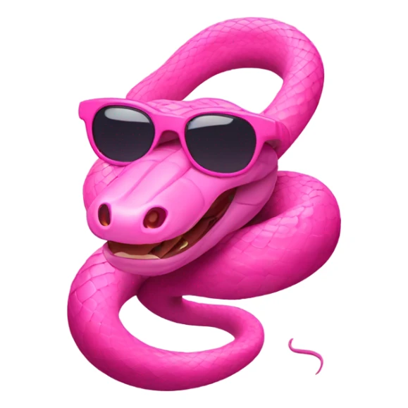 A cunning snake in pink shades sticker