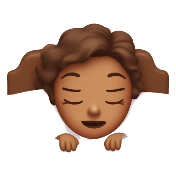girl with brown hair sleeping in a pink bed sticker