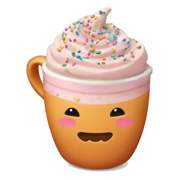 Light pink pumpkin latte with Multicolored Sprinkling sticker