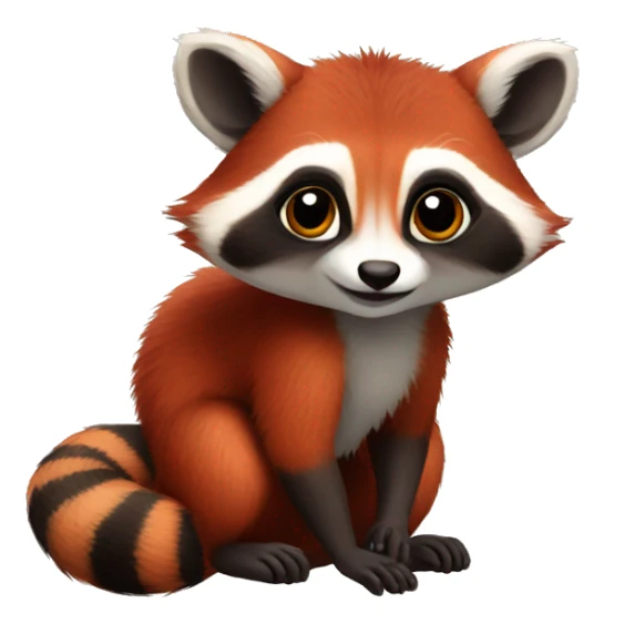 Cute red raccoon-lemur-hybrid full body sticker