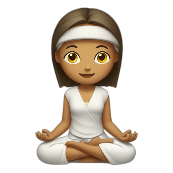 happy zen girl meditation position sticker