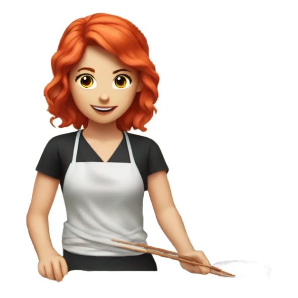 red hair sushi master girl with bandana sticker