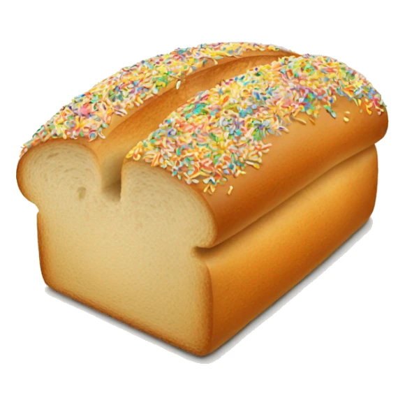 A piece of sliced bread with sprinkles on it sticker
