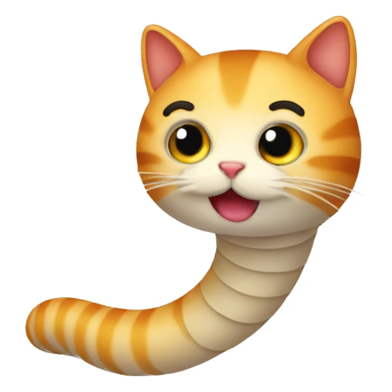 cat worm sticker