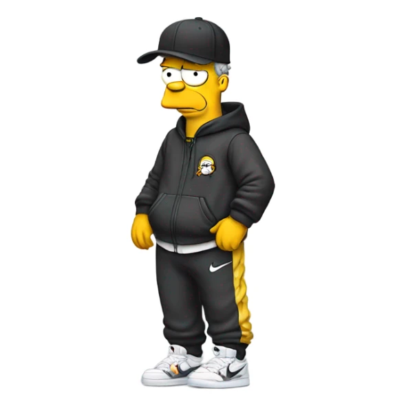 Homer Simpson wearing a Nike set with Jordans fours sticker