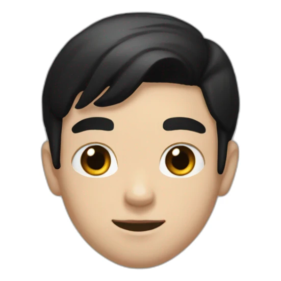 À White boy with black hair and black eyes playing ps5 sticker