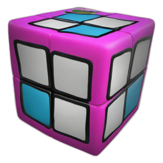 rubik's cube in the sytle of guitar hero sticker