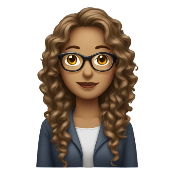 Long Curly hair woman with glasses sticker