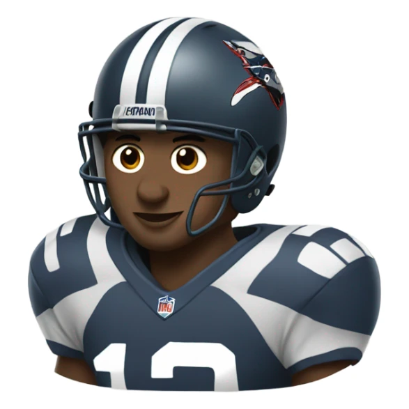 Football player wearing a coon skin hat sticker