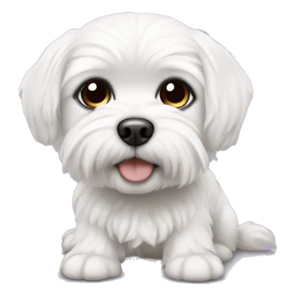 A cute Maltese with black eyes, short hair sticker