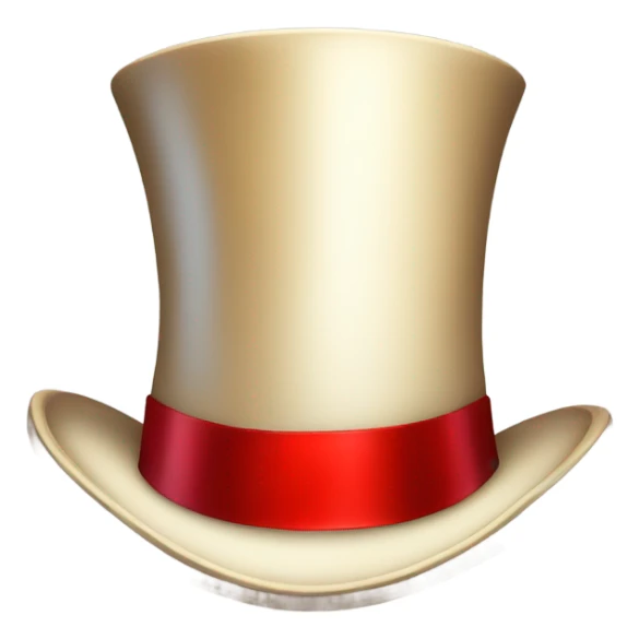 a classic top hat with a red ribbon at the base sticker
