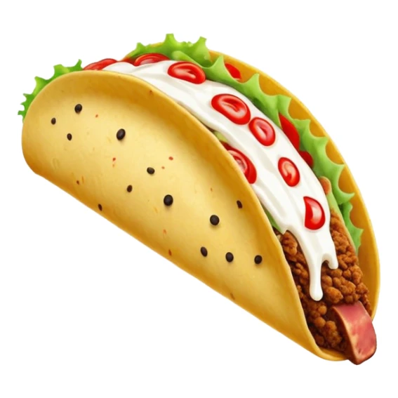 Meat taco with a lot of white dripping paint sticker