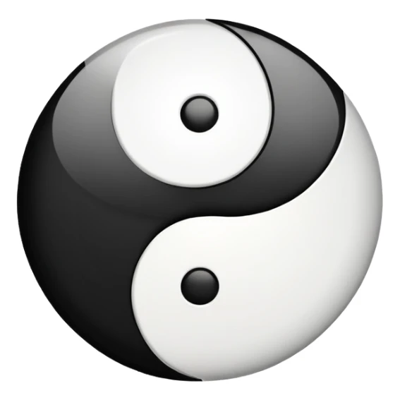 make a black and white yin and yang emoji sticker