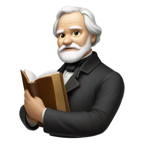 Victor Hugo holds a book in his hand sticker