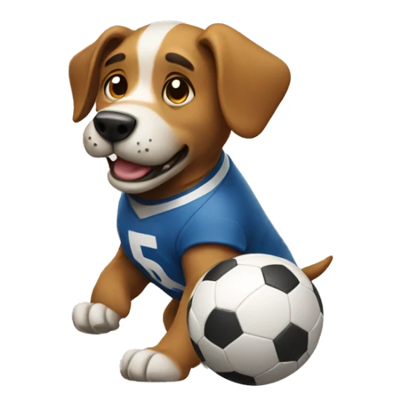 dog playing football sticker