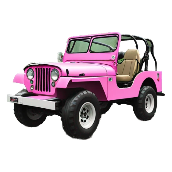 jungle tour 1973 Willy’s pearly pink cj  jeep with installed winch  sticker
