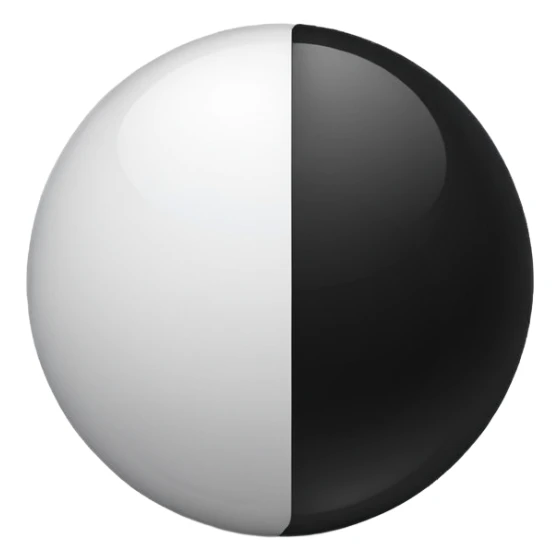 create an image that symbolizes the black and the white, like a dichotomy sticker