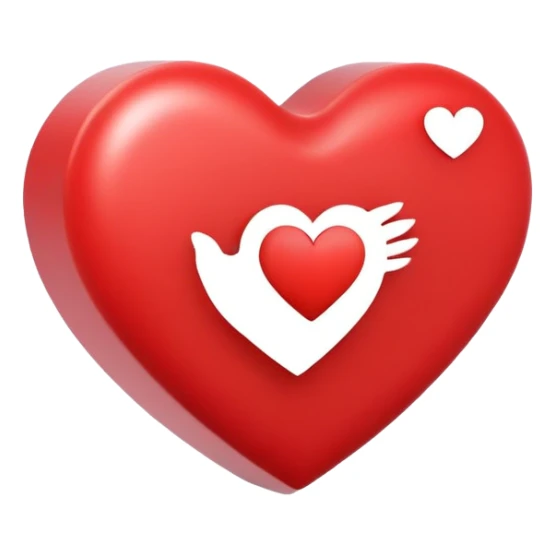 square social media post with a heart icon floating above it. The post includes a simple image and caption lines sticker