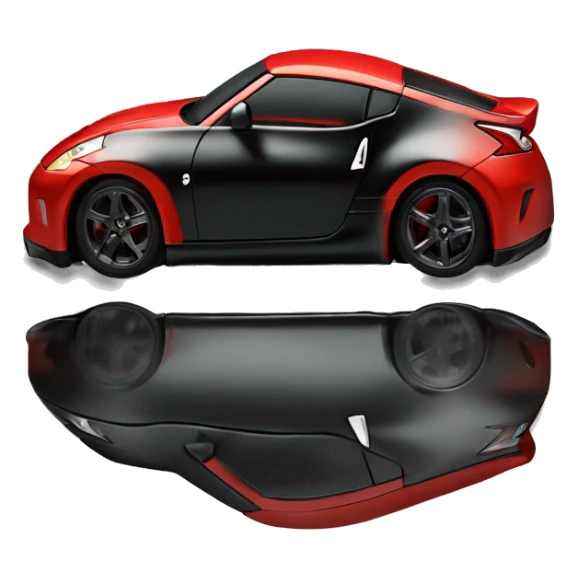 Red 370z black hood black door handle sticker