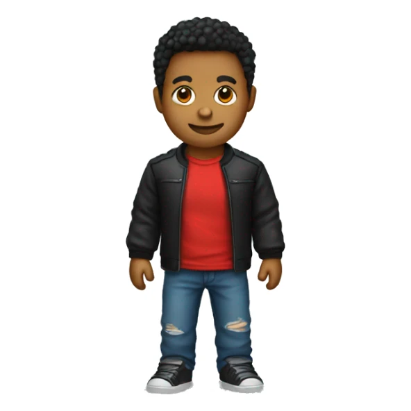 Red t-shirt, black jacket sticker