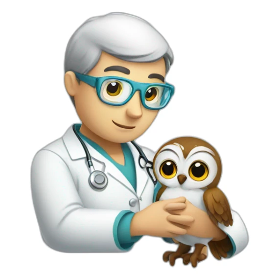 scientist-hugging-an-owl-in-hospital sticker