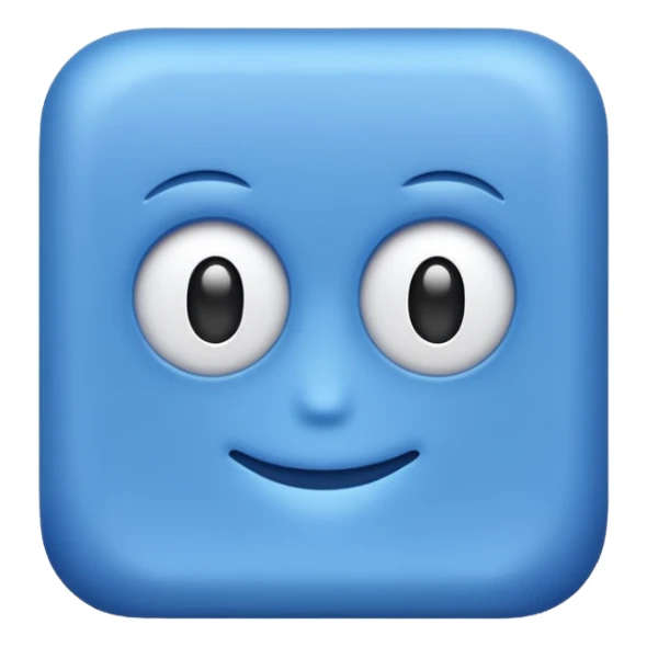Make me a square and no faces os cute stuff all blue sticker