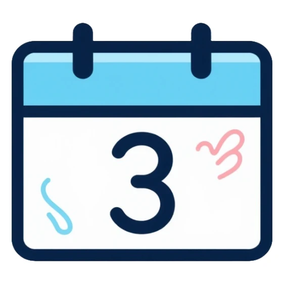 calendar in pastel blue color sticker