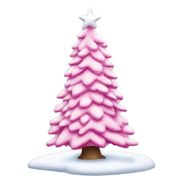 Pink Christmas tree with snow on it sticker