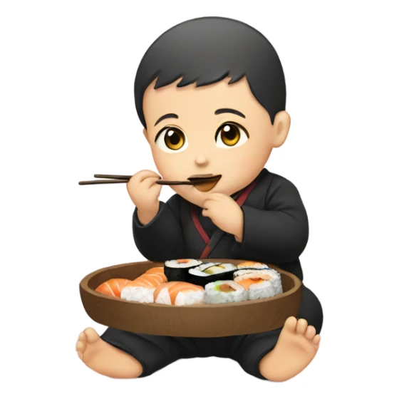 Baby eating sushi sticker