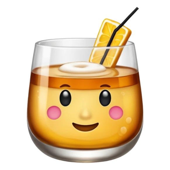 Emoji with an amaretto sour cocktail without face, normal glass sticker
