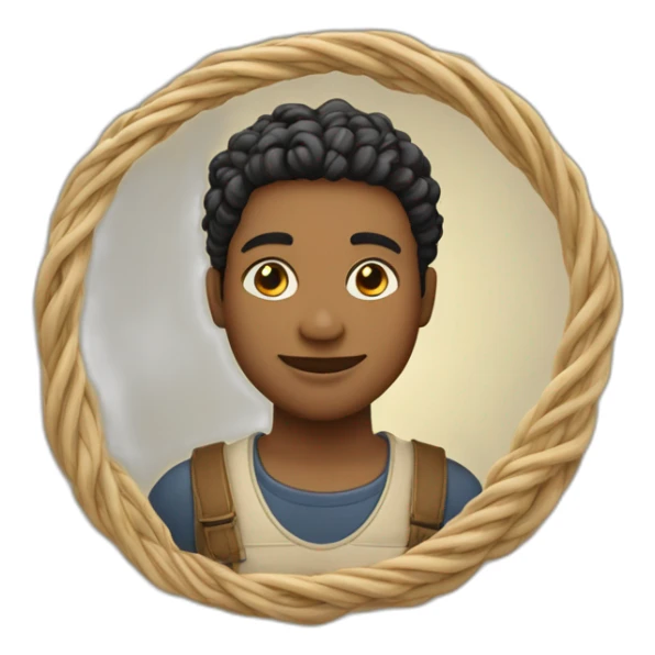 artesano joven de cestas con fibras naturales sticker