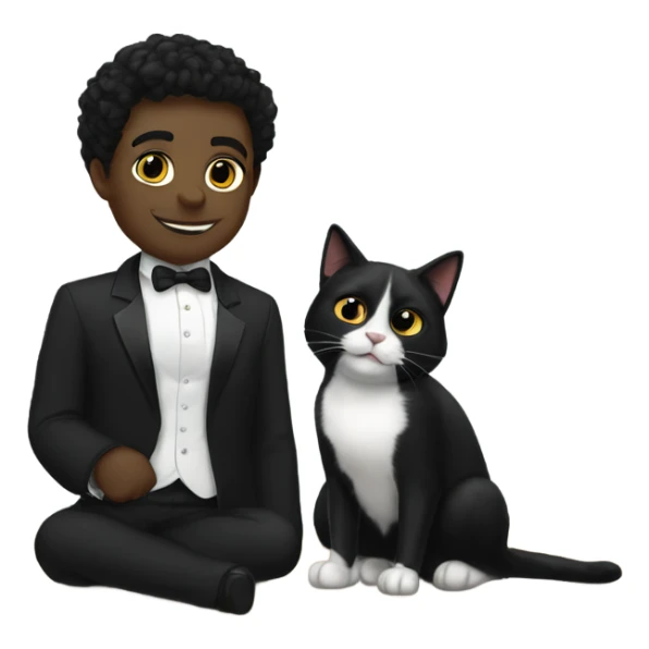 Me and my tuxedo cat raven hanging out sticker