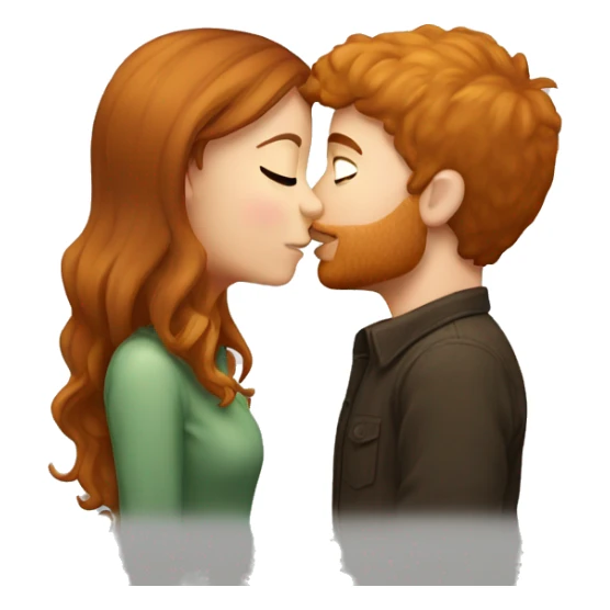 Brown hair girl kissing ginger guy sticker