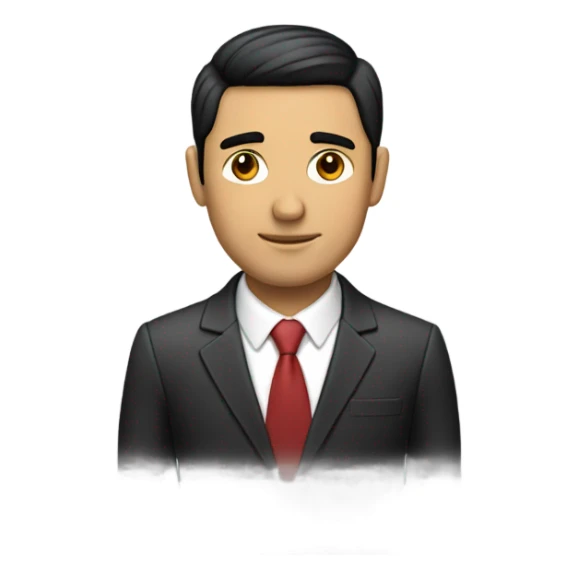 business man short straight black hair  sticker
