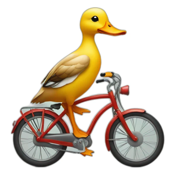 a duck sitting on a bike sticker