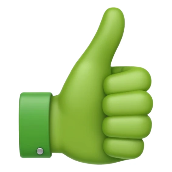 Thumbs up emoji with green color sticker