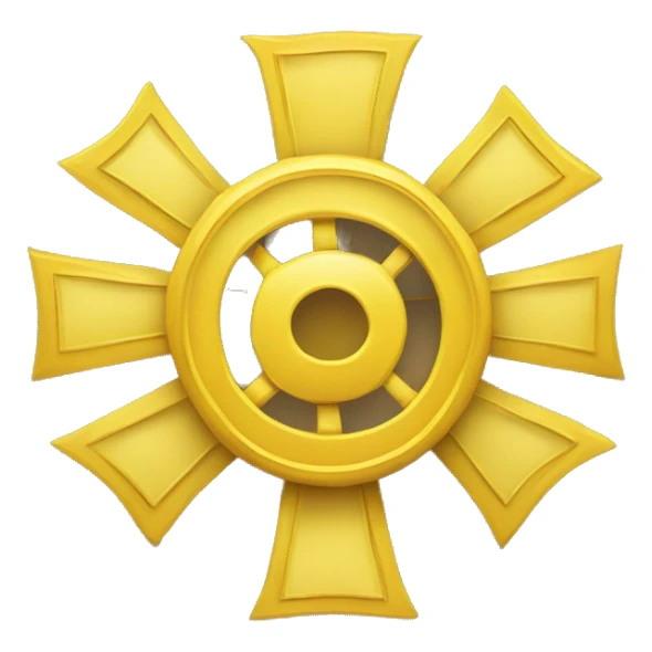 Hackathon winner rosette in yellow/gold. In the middle show this symbol </> sticker