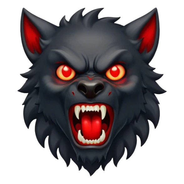 black Werewolf with glowing red eyes screaming  sticker