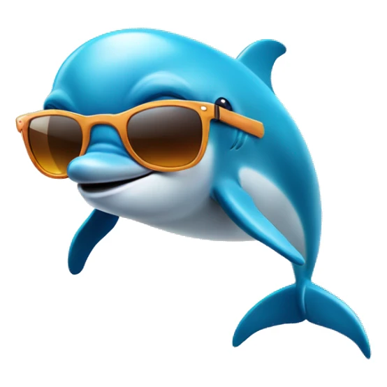 Dolphin wearing sunglasses on vacation sticker