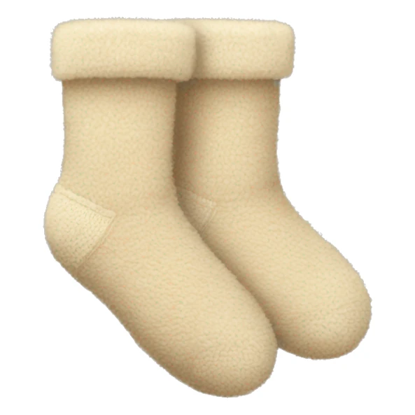 pair of beige fuzzy socks sticker