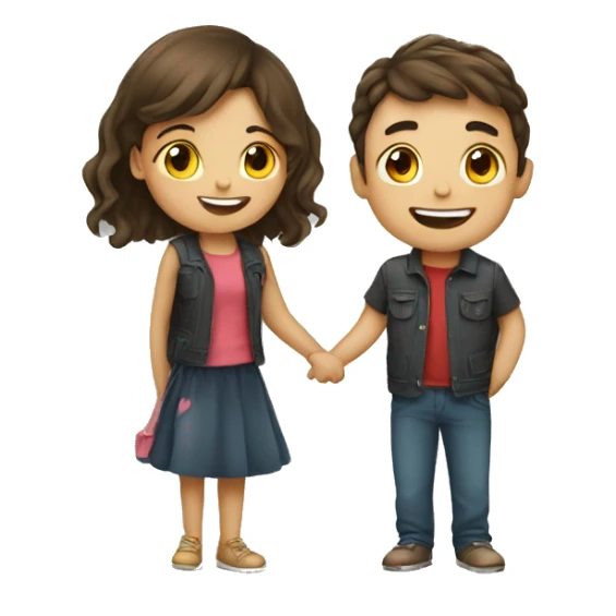 Boy and girl love sticker