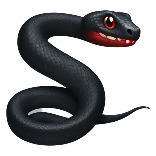 Moving Black snake with red belly detailed sticker