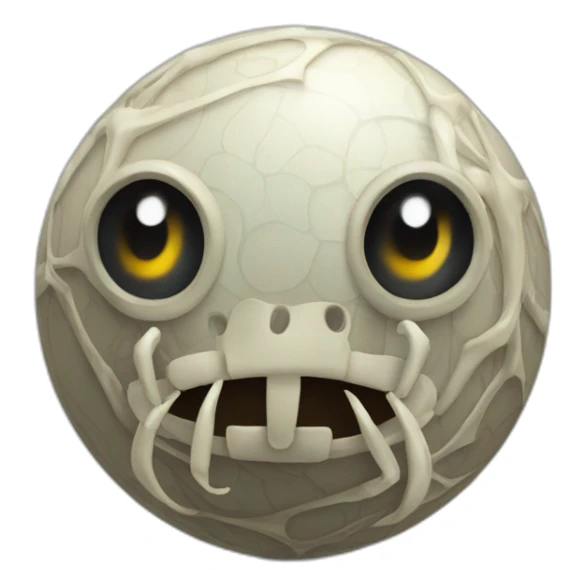 3d sphere with a cartoon spider water Skeleton Horse skin texture with wistful eyes sticker