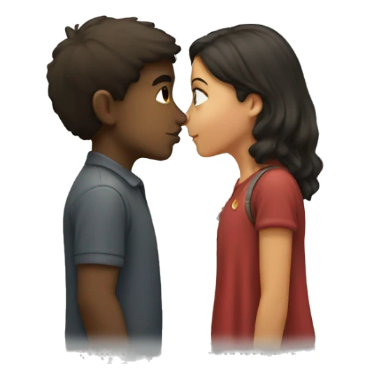 Boy kissing girl sticker