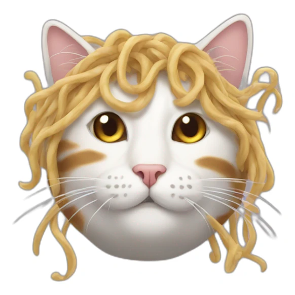 a cat with noodleshair sticker