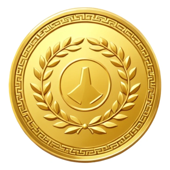 Heavenly Golden Coin Magic Fantasy Low Poly sticker