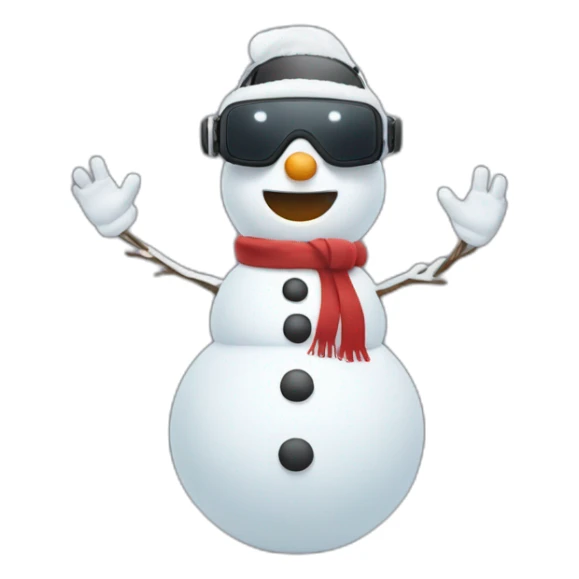 full body christmas-snowman in vr headset sticker