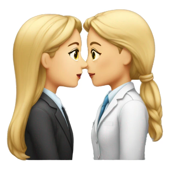 Girl lawyer kissing girl scientist sticker