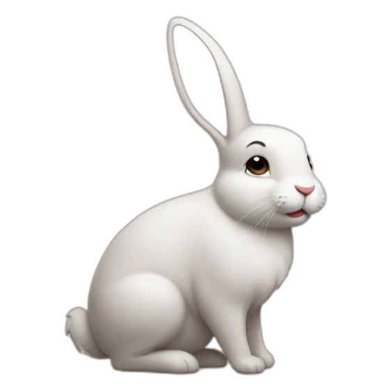 Realiza un conejo que a su cara se Note la FELICIDAD sticker