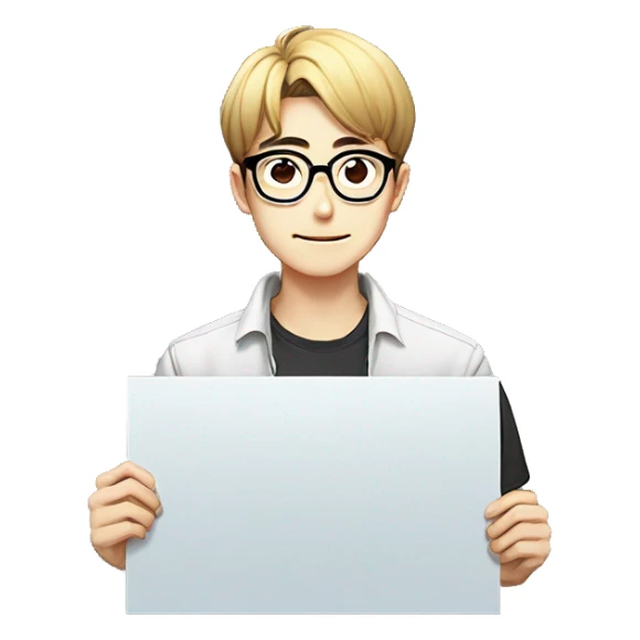 Guy with specs holding banner of Manhwa_Flix sticker